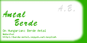 antal berde business card